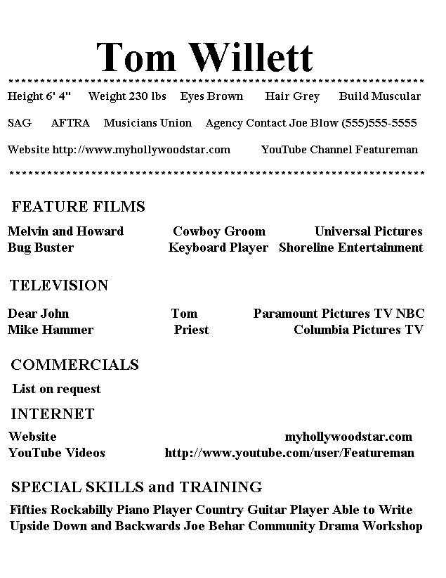 Actors Resume Template